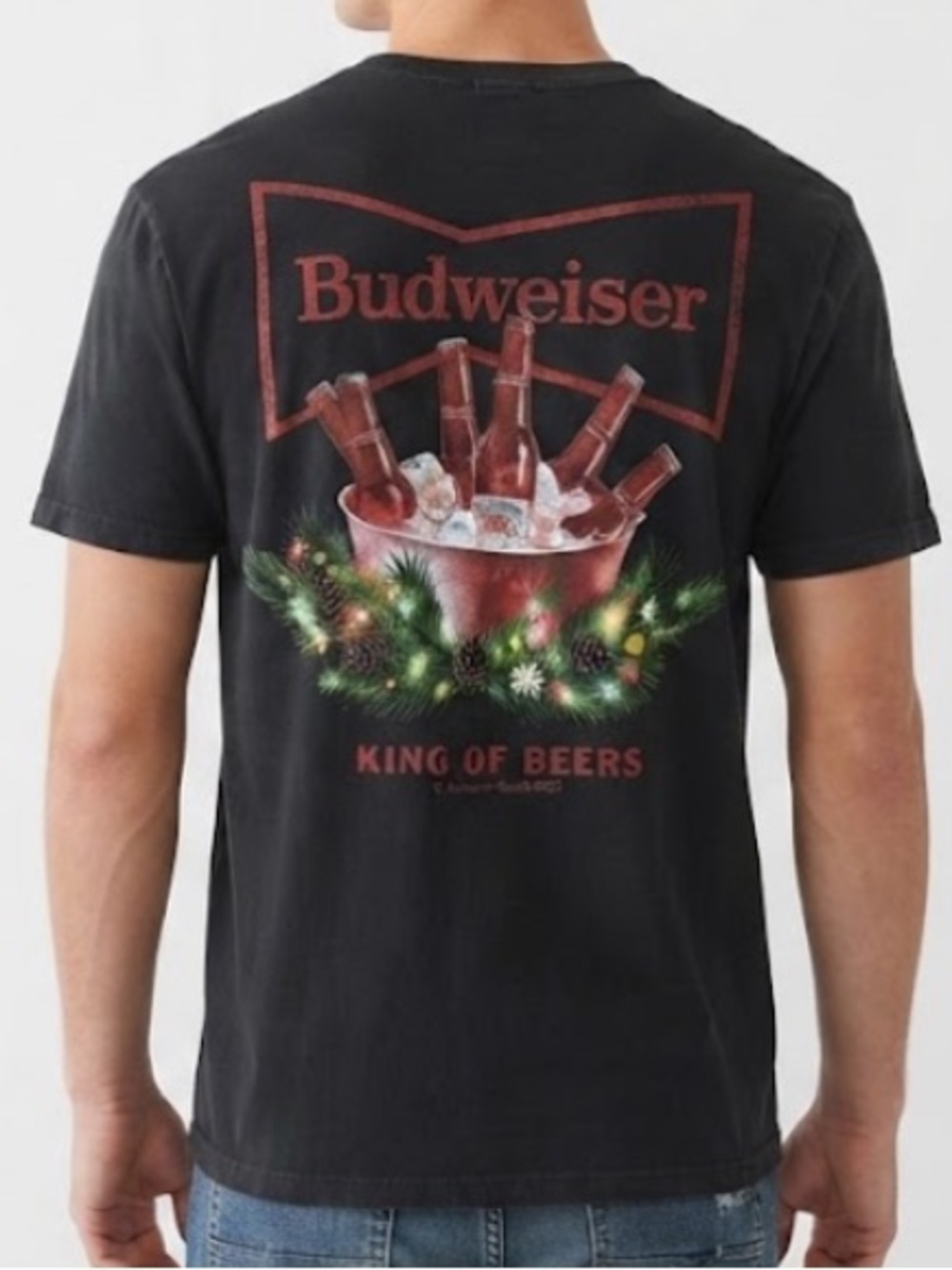 Abercrombie & Fitch Black Budweiser Graphic Tee Men’s Size Large